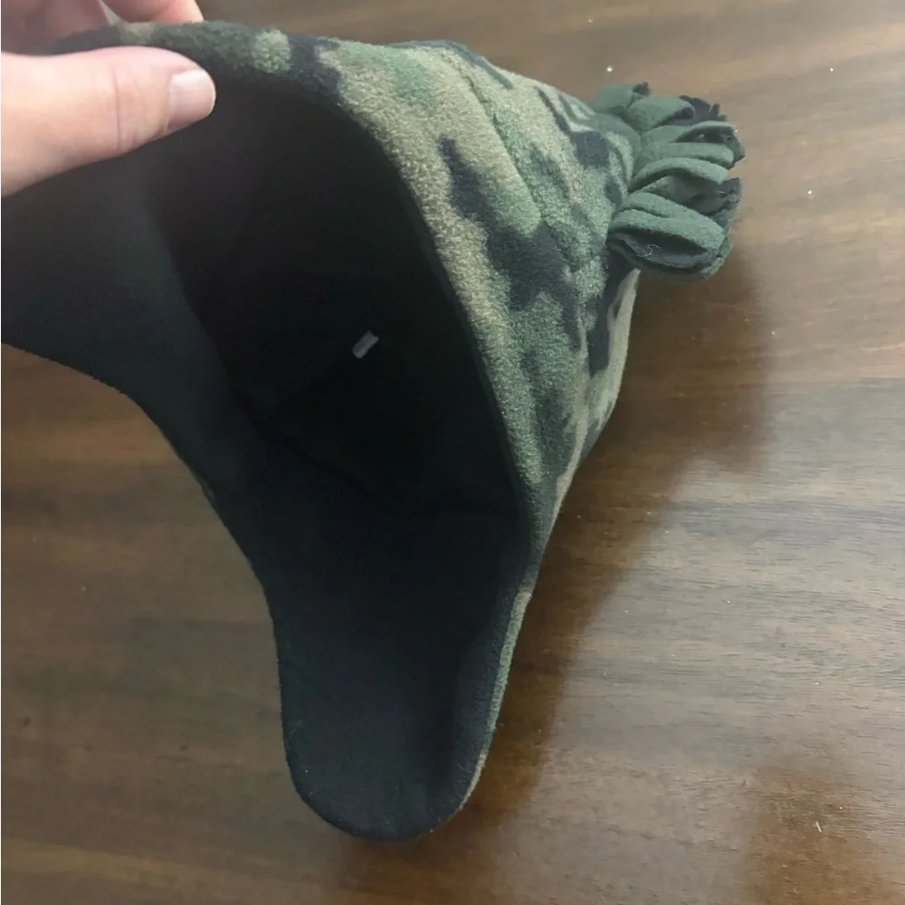 Target Green and Black Camouflage Kids winter fleece hat
